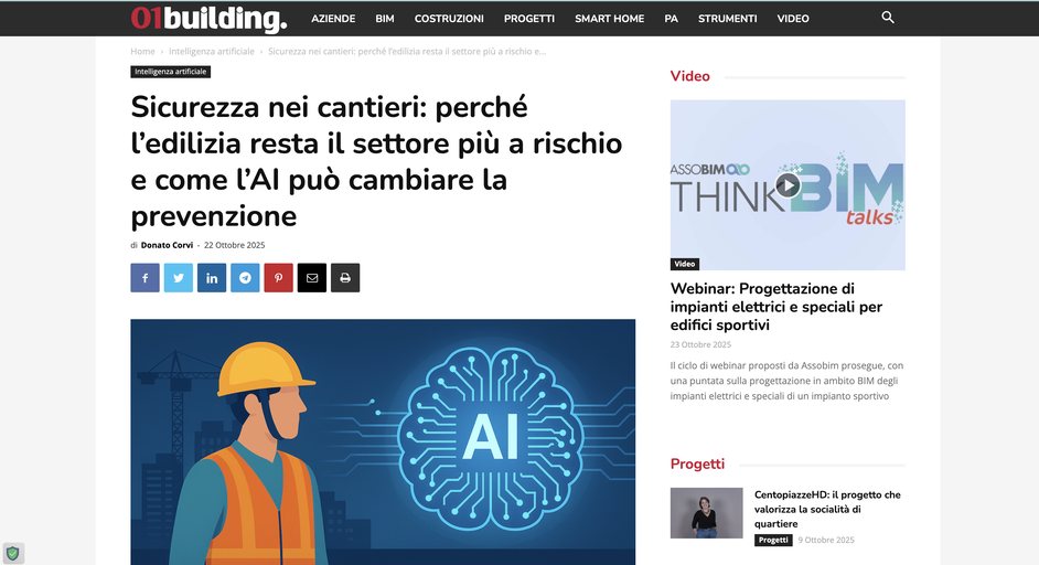 L’articolo di 01 Building sulla sicurezza nei cantieri e l’intelligenza artificiale